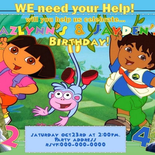 Dora Birthday Invitation Wording Samples