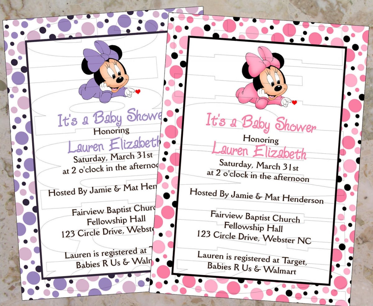 Free Baby Minnie Mouse Baby Shower Invitations