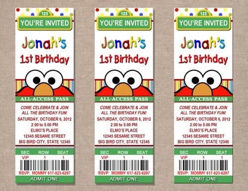 Free Elmo Design Invitation Cards