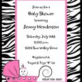 Free Pink Zebra Baby Shower Invitation Template