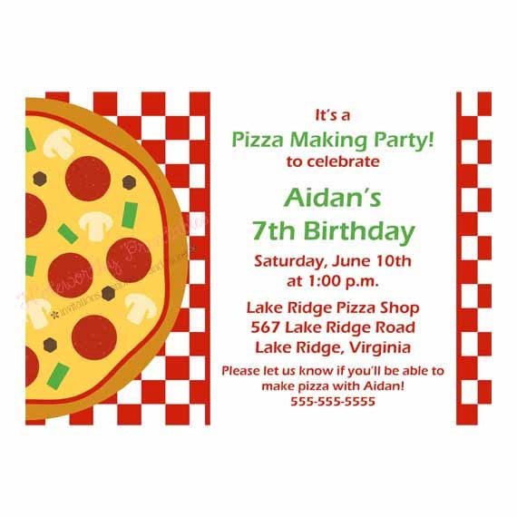 Free Pizza Invitations Printable