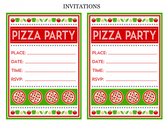 Free Pizza Party Invitations