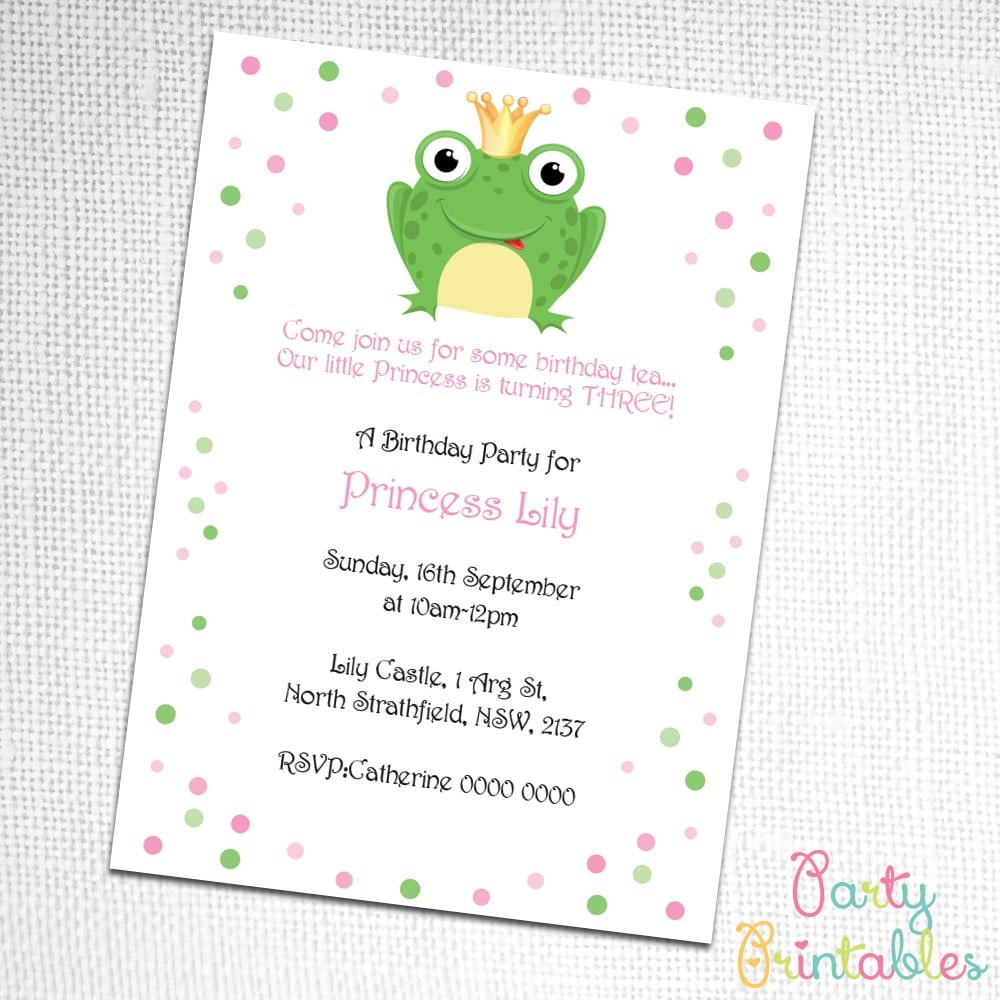 Free Princess And The Frog Invitation