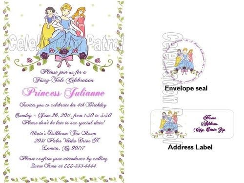 Free Princess Birthday Invitation Ecards Template