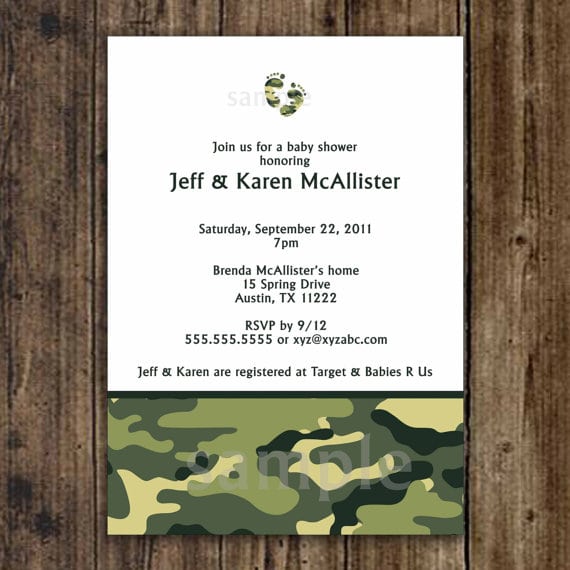 Free Printable Army Baby Shower Invitation
