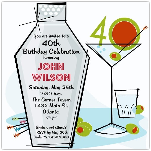 Free Printable Funny 40th Birthday Invitations
