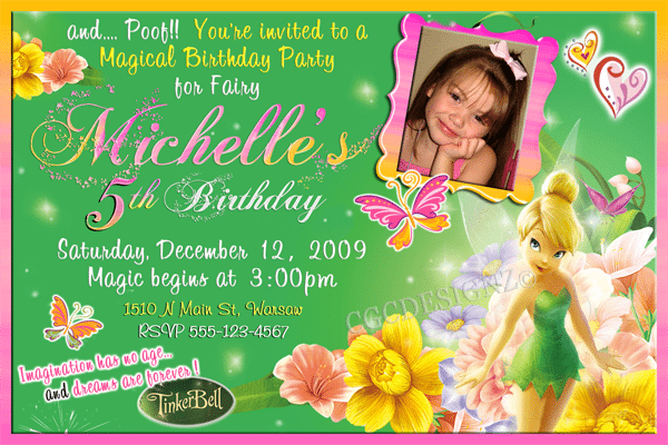 Free Tinkerbell Template Invitations