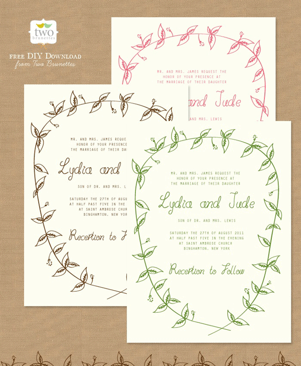 Free To Print Wedding Invitation
