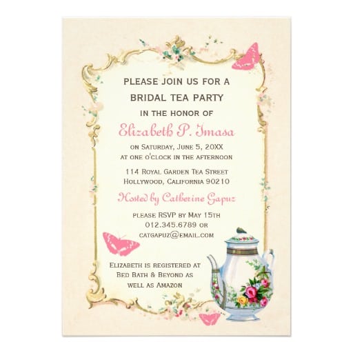 Free Vintage Tea Party Invitations