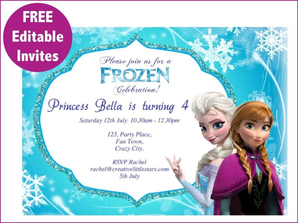 Frozen Free Editable Birthday Invitation