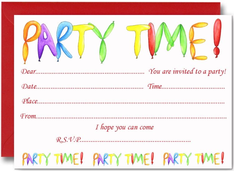 Invitation Birthday Party Kids