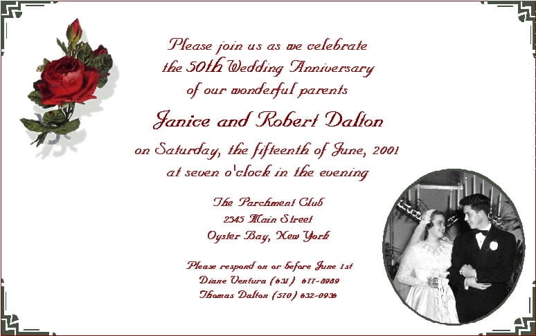 Invitation For Anniversary Message Invitation For Anniversary Message