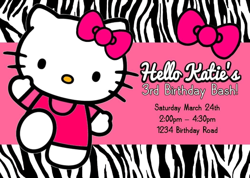 Invitation Hello Kitty Personalized