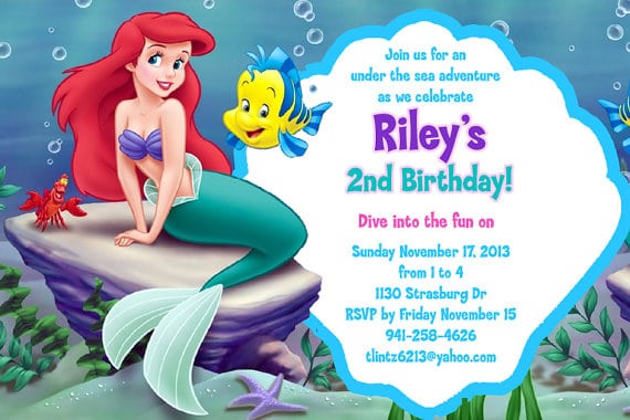 Little Mermaid Invitation Printable