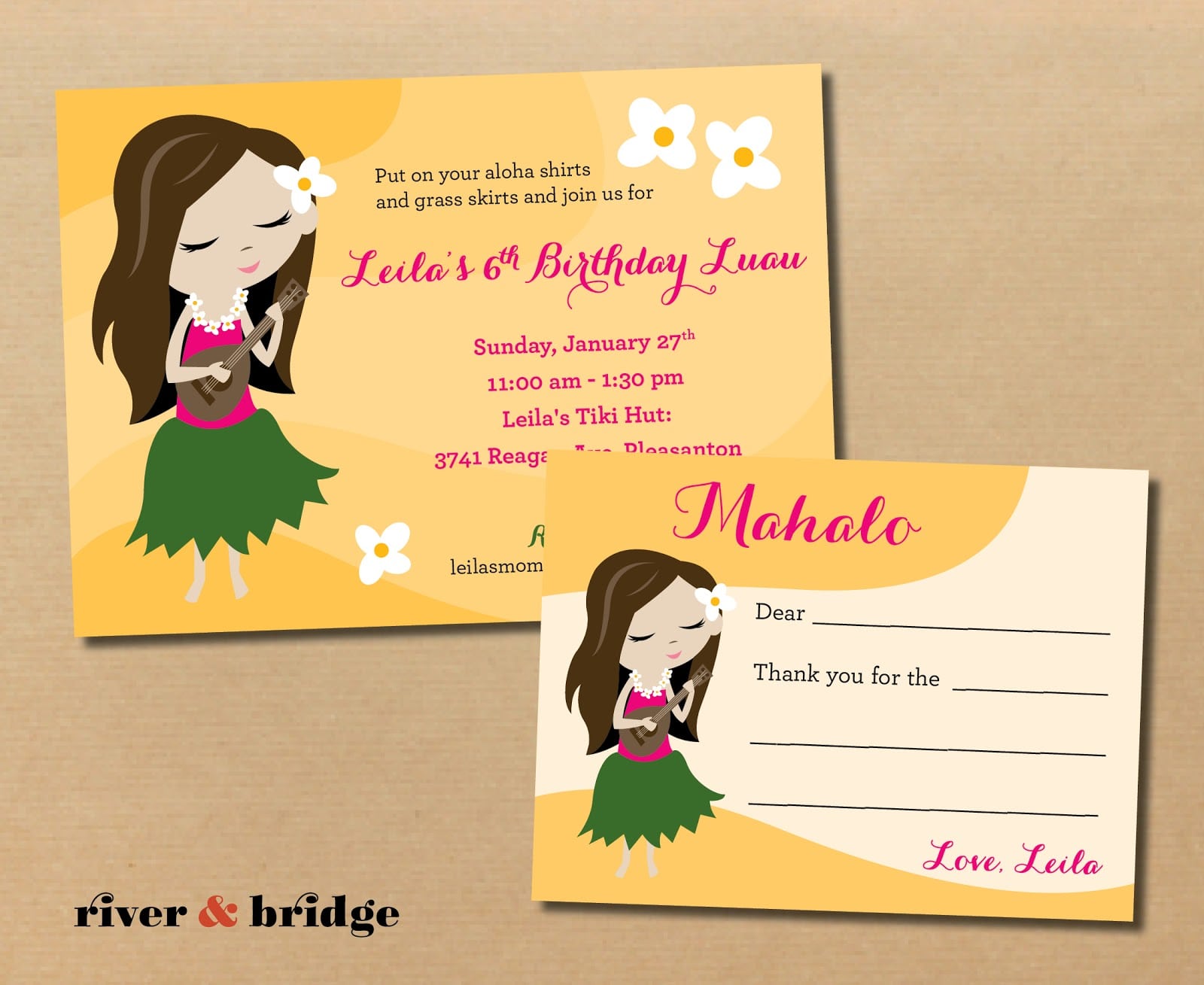 Luau Themed Baby Shower Invitations