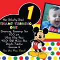 1st Birthday Mickey Mouse Invitation Template