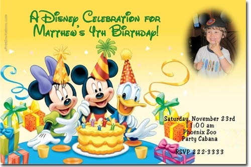 Mickey Mouse Birthday Invitation Cards
