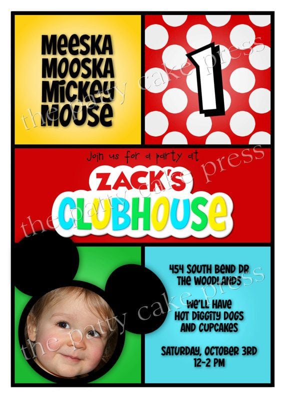 Mickey Mouse Clubhouse Bday Invitation