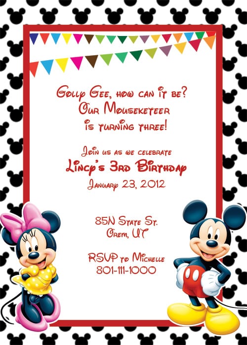 Mickey Mouse Clubhouse Online Birthday Invitations