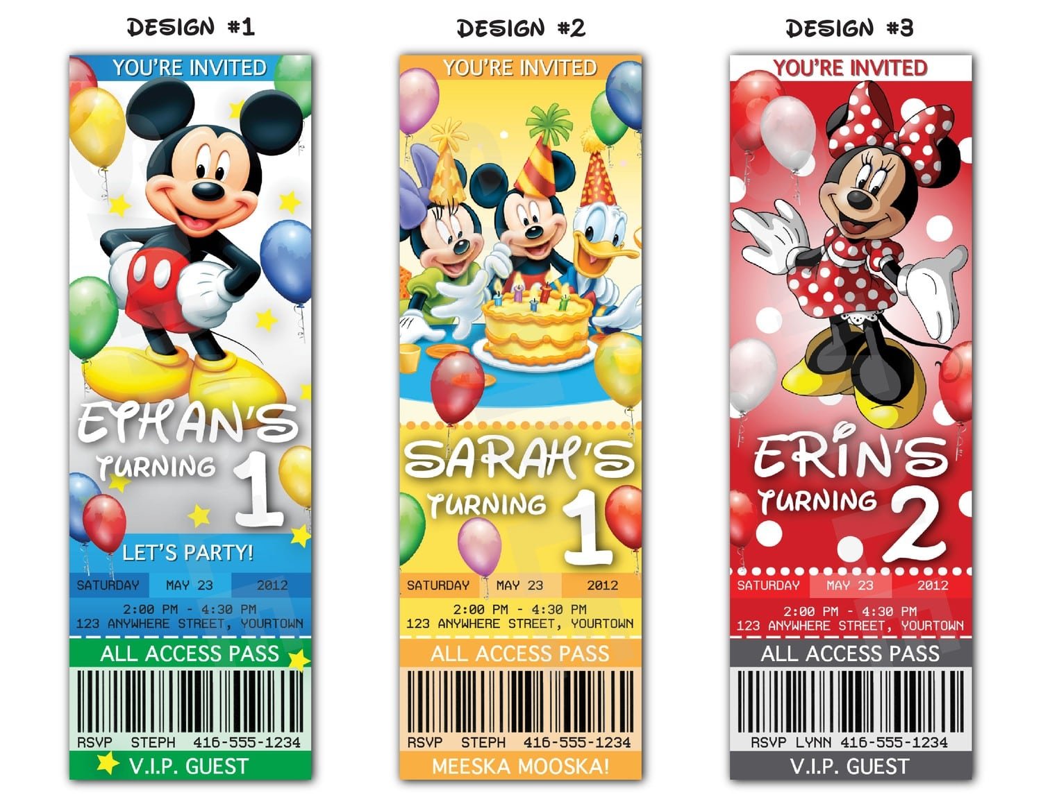 Mickey Mouse Invitation Tickets