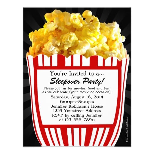 Movie Sleepover Party Invitations