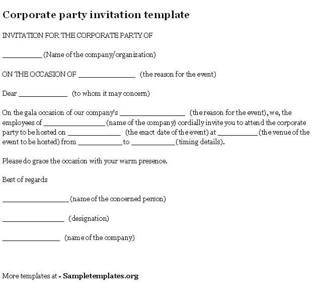 Party Invitation Sample