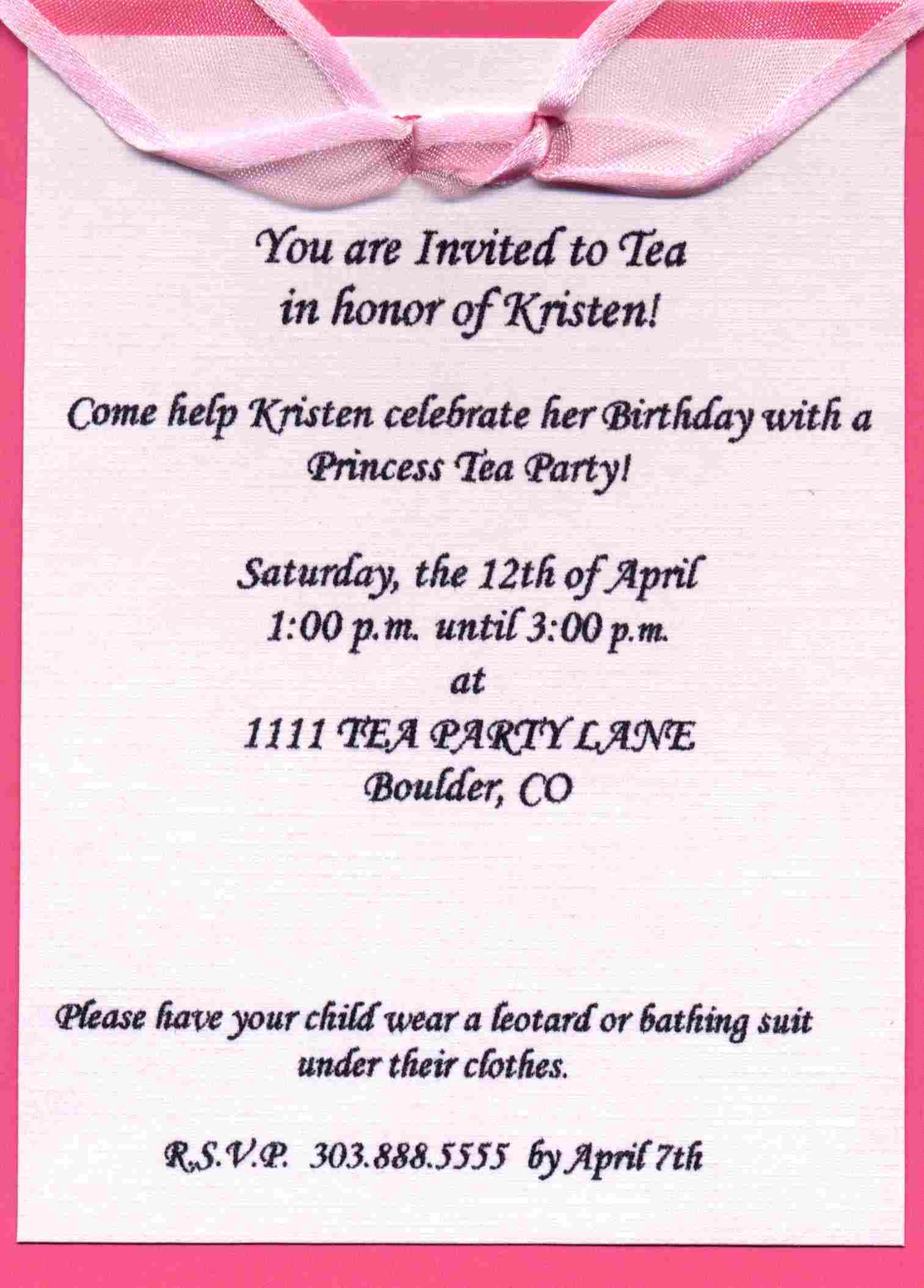 Party Invitation Sample Email