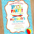 Pool Party Boys Birthday Invitation