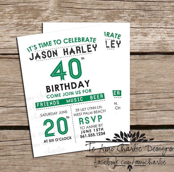 Printable 40th Birthday Invitations Templates