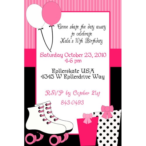 Roller Skating Birthday Invitation
