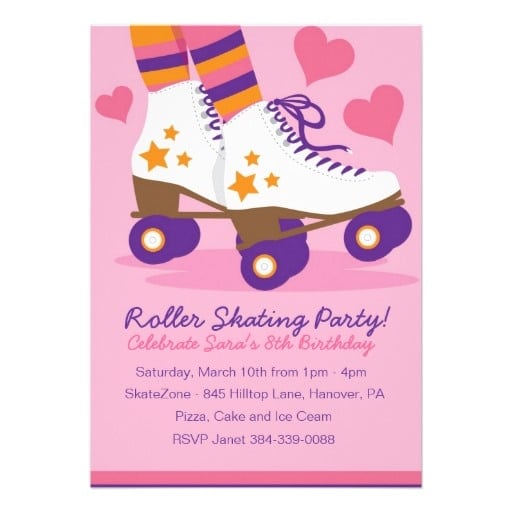 Roller Skating Birthday Party Invitations