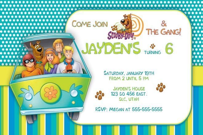 Scooby Doo Birthday Party Invitation Templates