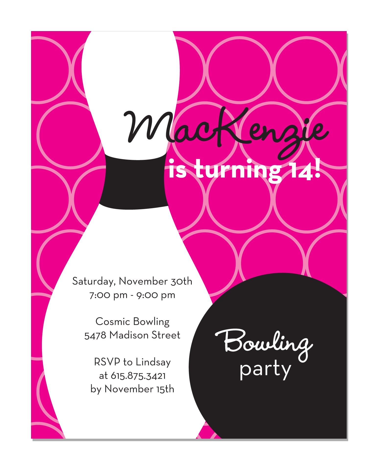 Ten Pin Bowling Invitation Download