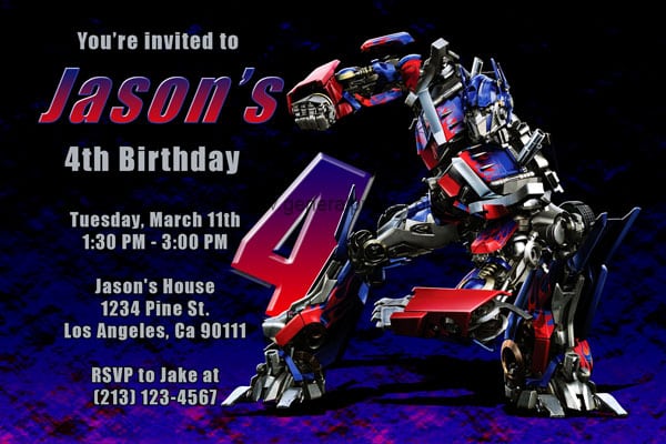 Transformers Party Invitation