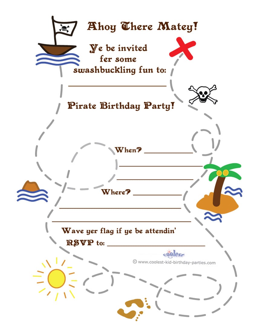 Treasure Map Invitation Template
