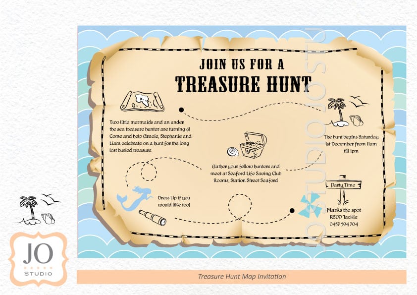Treasure Map Invitation Wording