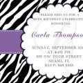 Zebra Invitation For Adults