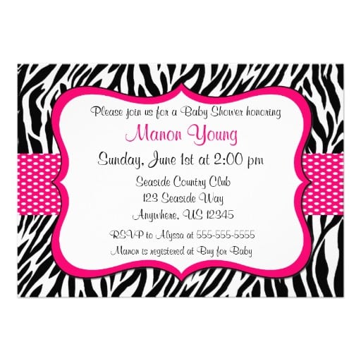 Zebra Print Invitation Templates