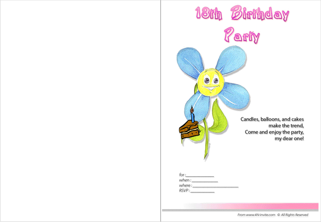 18th Birthday Invitation Printable Free