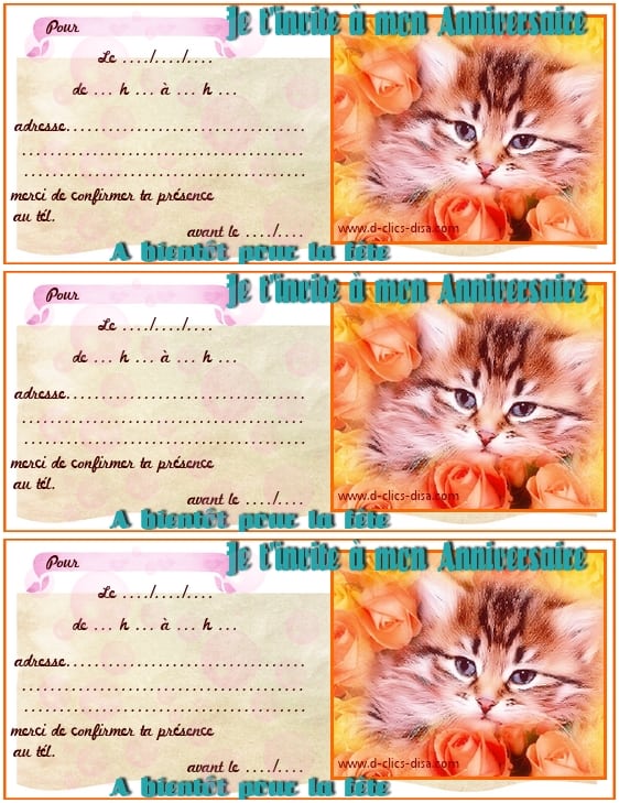 39;invitation Anniversaire Gratuite   Imprimer Pour Fille