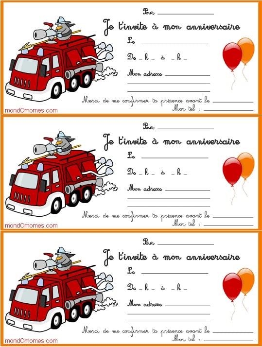 39;invitation Anniversaire Gratuite   Imprimer Pour Gar On