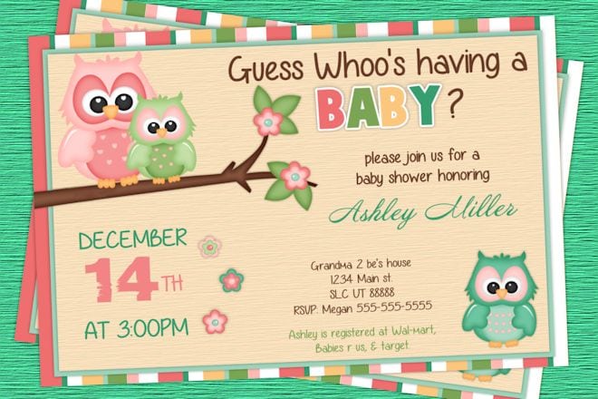 39;s A Girl Baby Shower Invitations