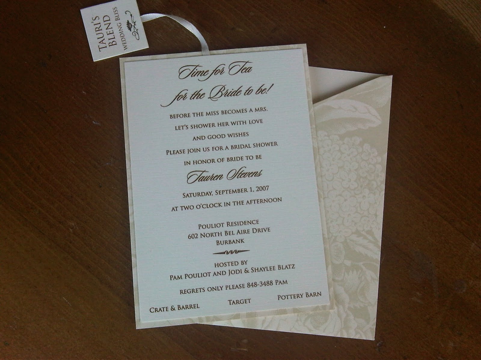 39;s Tea Party Invitation Wording