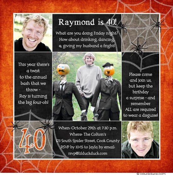 40th Birthday Halloween Invitations