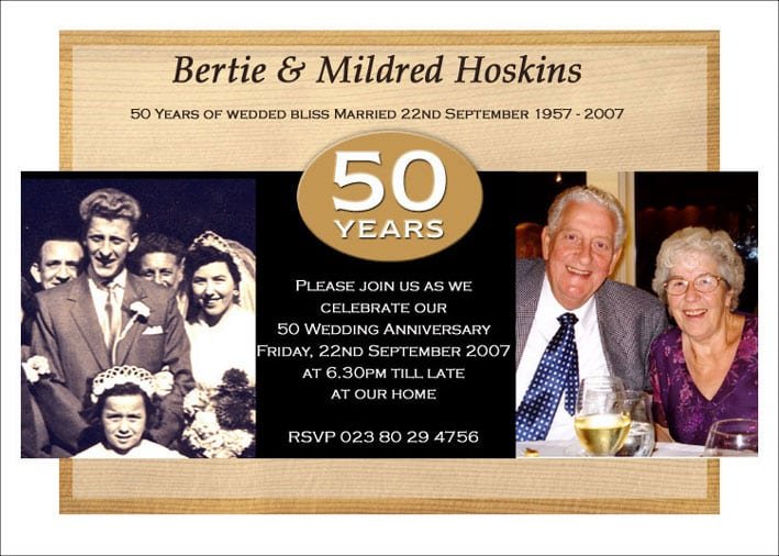 50 Year Wedding Anniversary Invitation