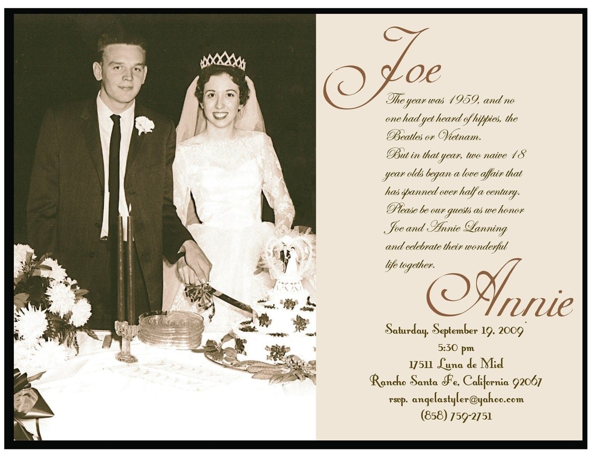 60th Wedding Anniversary Invitations Free Templates