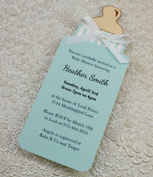 Baby Bottle Printable Invitation Template