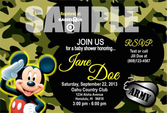 Baby Mickey Birthay Invitation