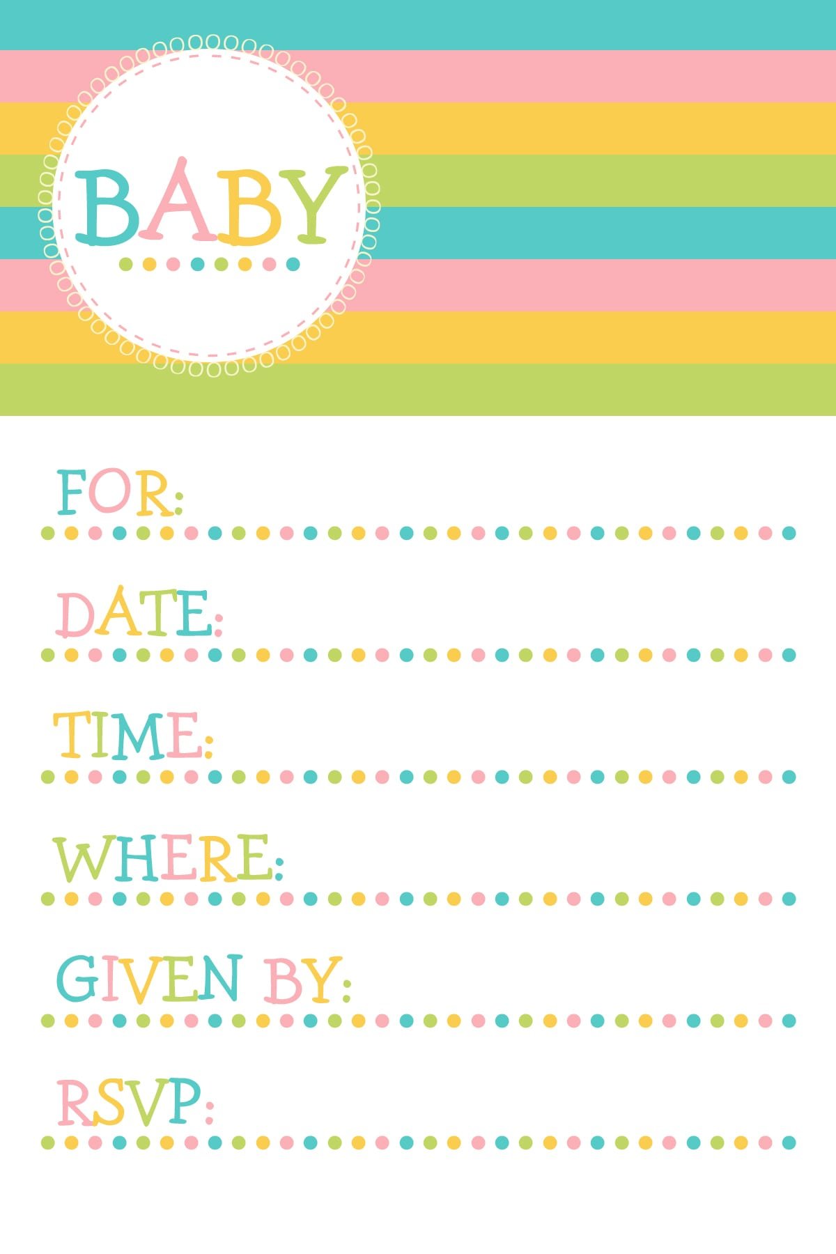 Baby Shower Invitation Free Printable Templates