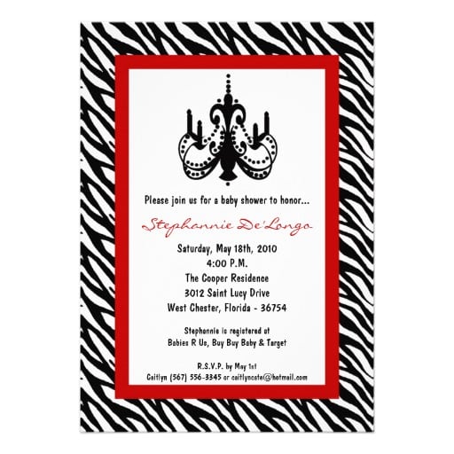 Baby Shower Zebra Invitations